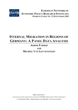 Internal Migration in Regions of Germany: A Panel Data Analysis