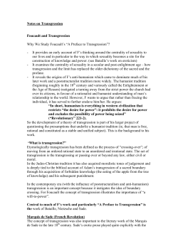 Notes on Transgression Foucault and Transgression Why We Study