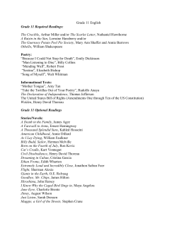 Grade 11 English Grade 11 Required Readings: The Crucible