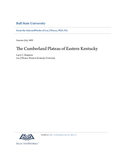 The Cumberland Plateau of Eastern Kentucky