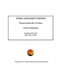 Needs Assessment Report -Western James Bay