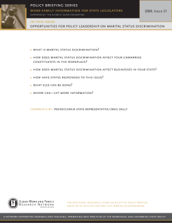 Marital Status Discrimination - Work and Family Researchers Network