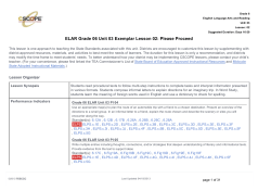 ELAR Grade 06 Unit 03 Exemplar Lesson 02: Please Proceed