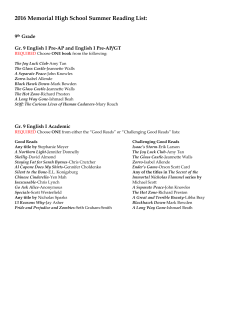 2016 Memorial High School Summer Reading List