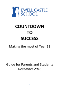 countdown to success - Ewell Castle School
