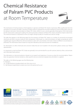 Chemical Resistance of Palram PVC Products at Room Temperature