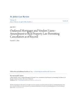 Outlawed Mortgages and Vendors` Liens-