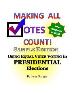 By Jerry Spriggs - Equal Voice Voting