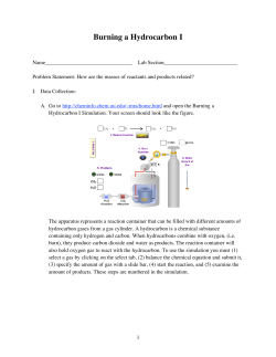 Burning a Hydrocarbon I