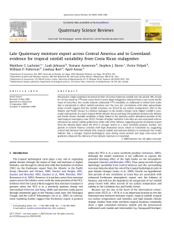 Late Quaternary moisture export across Central America and to