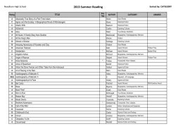 2013 Summer Reading - Needham High School