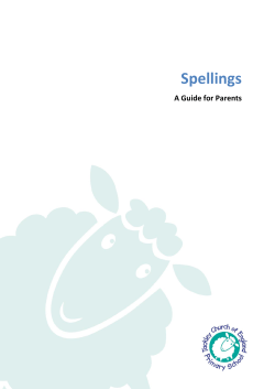 Spelling Guide - Tackley Church of England Primary School