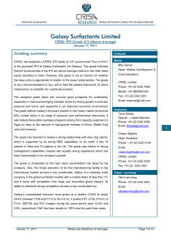 Galaxy Surfactants Grading rationale