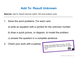 Add To: Result Unknown - K-5 Math Teaching Resources