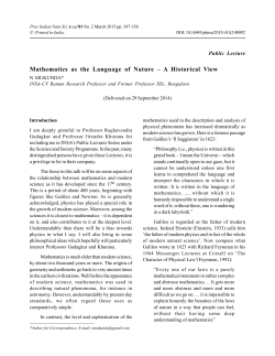 Mathematics as the language of Nature &ndash; A historical view