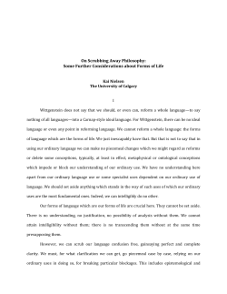 Some Further Considerations about Forms of Life