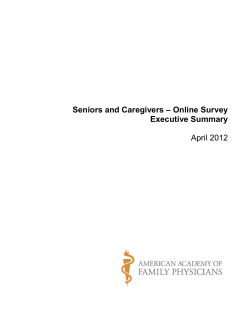 Seniors and Caregivers- Online Survey Executive Summary