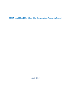 COSIA Land EPA 2014 Mine Site Reclamation Research Report