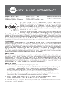 Indulge Series Warranty