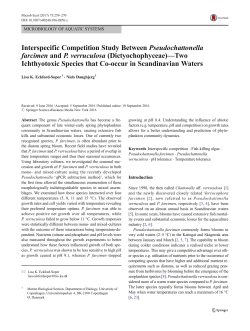 Interspecific Competition Study Between Pseudochattonella