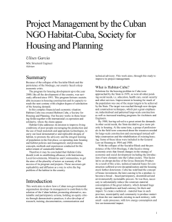 Project Management by the Cuban NGO Habitat