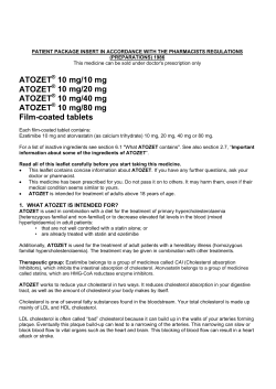 ATOZET&reg; 10 mg/10 mg ATOZET&reg; 10 mg/20 mg ATOZET&reg; 10 mg