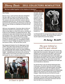 Sherry Steele 2011 COLLECTORS NEWSLETTER