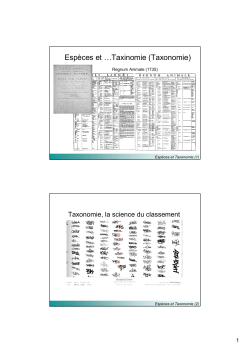 Esp&egrave;ces et &hellip;Taxinomie (Taxonomie)