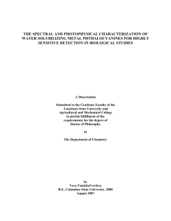 the spectral and photophysical characterization of water