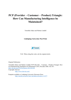 PCP (Provider &ndash; Customer &ndash; Product) Triangle