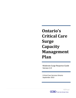 Ontario Moderate Surge Response Guide