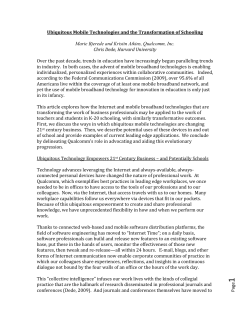 Page Ubiquitous Mobile Technologies and the Transformation of