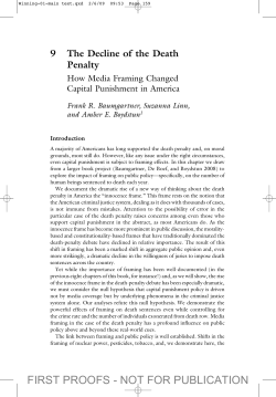 The Decline of the Death Penalty: How Media Framing Changed