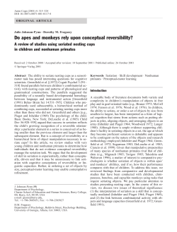 Do apes and monkeys rely upon conceptual reversibility?