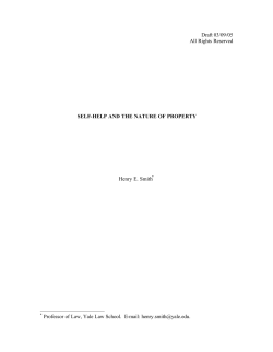 self-help and the nature of property - University of Virginia School of