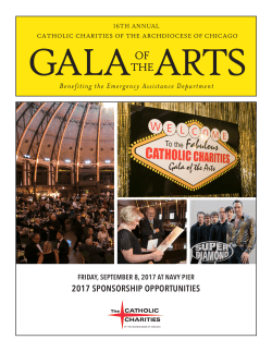2017 sponsorship opportunities - Catholic Charities of the