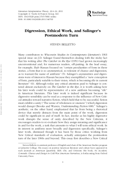 Digression, Ethical Work, and Salinger`s