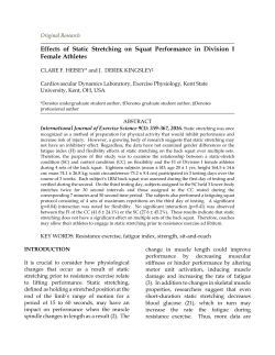 Effects of Static Stretching on Squat Performance in Division I