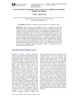 Kinetic Evaluation of Naphthalene Removal using Acid