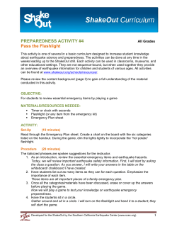 PREPAREDNESS ACTIVITY #4 Pass the Flashlight