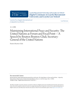 Maintaining International Peace and Security
