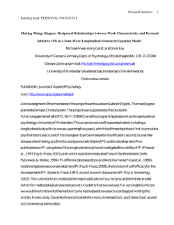 Making things happen: Reciprocal relationships between work