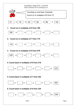 Counting in steps of 6, 7, 8 and 9