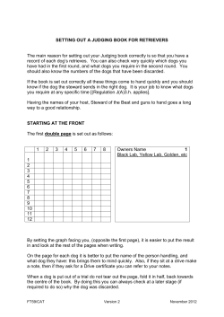 SETTING OUT A JUDGING BOOK FOR RETRIEVERS The main