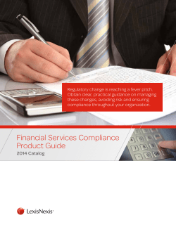 Financial Services Compliance Product Guide