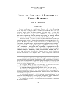 isolating litigants: ar esponse to pamela bookman