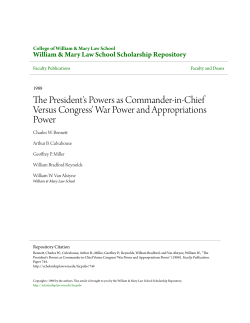 The President`s Powers as Commander-in