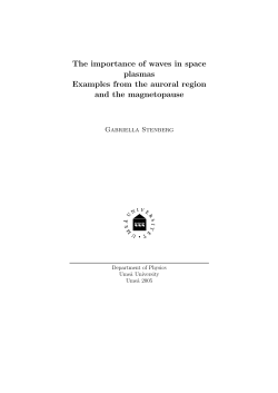 The importance of waves in space plasmas Examples from