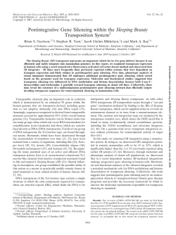 Postintegrative Gene Silencing within the Sleeping Beauty