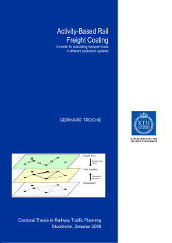 Activity-Based Rail Freight Costing - A model for calculating